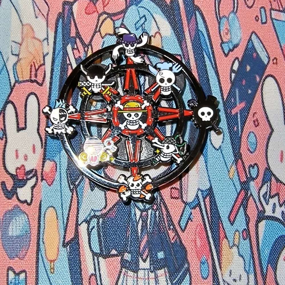 Pirate Adventure Wheel Toy - Black and Red Anime One Piece Skull Manga Luffy